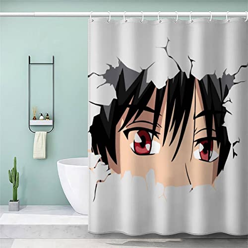 AOLIGL Duschvorhang 200x200 cm Moderne Mode Duschvorhänge Anime Manga Augen Bad Vorhäng Schwer Duschvorhang Badewanne 3D Druck Polyester Anti Schimmel Waschbar von AOLIGL