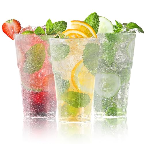 AOLUXLM 50 Stück Becher Set Mehrweg Becher, Wiederverwendbare Partybecher 400 ML Trinkbecher für Getränkepartys, Geburtstag, Hochzeit von AOLUXLM