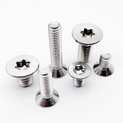 10/50 Stück M1.6 M2 M2.5 M3 M4 M5 M6 M8 304 A2-70 Edelstahl GB2673 Sechslappen-Torx-Flachkopfschraube Sechslappenschraube, 22 mm, M2.5 50 Stück von AOM