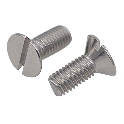 10 / 50pc M1.6 M2 M2.5 M3 M4 M5 M6 304 A2-70 Edelstahl GB68 Metrisch Gewinde Schlitz Flach Senkkopf Maschinenschraube, 10 mm, M2 50pc von AOM