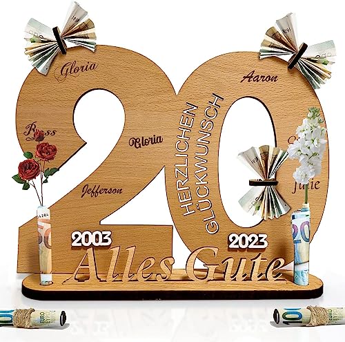 Holzschild Gästebuch Geburtstag Holz - 20. Geburtstag Geldgeschenk Holz -2024 Geburtstag Jubiläum für Jahre Mann Frau Holz Schild Gästebuch -20 Geburtstag Deko -Gästebuch Geburtstag als Geschenk (20) von AOMAIGAD