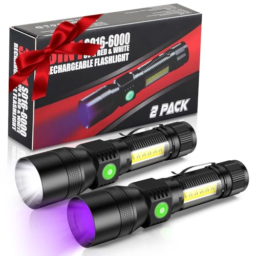 AOMEES USB Taschenlampe 395nm UV Lampe mit Aufladbar akku schwarzlicht 7 Modi UV Taschenlampe LED Aufladbar taktische taschenlampe wasserdichte Flashlight für Innen Außen von AOMEES