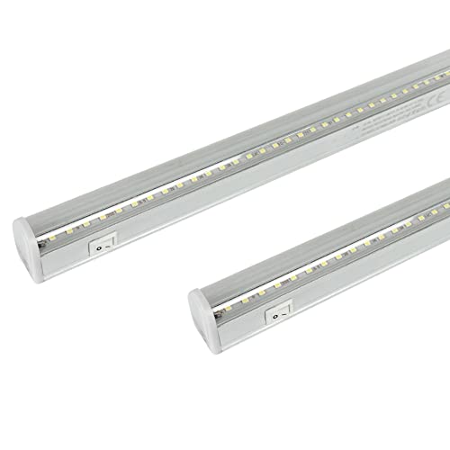 AOMEX Unterbauleuchte, 30 cm, 8 W, warmweiß, 3000 K, 800 Lumen, LED-Leiste für Küche, Bad, Schrank, Spiegel IP20 (warmweiß, 3000 K, 2 Stück) von AOMEX