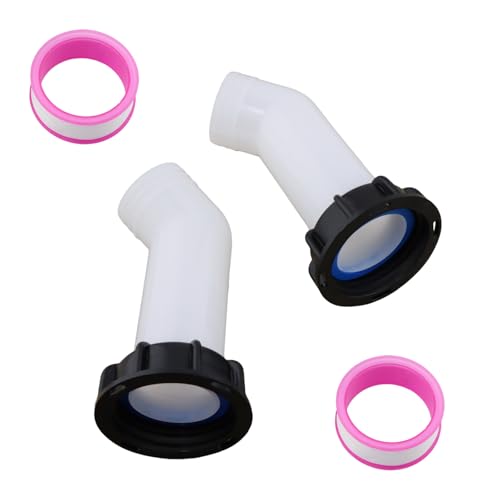 AOMIKITSTU Auslauftülle 2 Stück, Schlauchanschluss Adapter 60 mm (S60X6) Grobgewinde, 45 mm IBC Container Zubehör, Wassertank Zubehör Auslaufhahn, IBC Auslaufstutzen für IBC-Regenwassertank von AOMIKITSTU