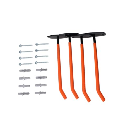 AOMIKITSTU Autoreifen Wandhalter 4 Stück, Schwarz und Orange Wandhaken Wandhalterung Haken, Reifenhalter Wandhalterung mit Schrauben und Dehnungsrohre von AOMIKITSTU