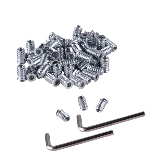 AOMIKITSTU Einschraubmutter 100Stück, Eindrehmuffe M6x15mm, Gewindebuchse Muttern, Einschlagmutter, Innensechskant Einschraubgewinde Muttern für Faserplatten, Kiefernholz AOMIKITSTU Einschraubmutter 100Stück, Eindrehmuffe M6x15mm, Gewindebuchse Muttern, Einschlagmutter, Innensechskant Einschraubgewinde Muttern für Faserplatten, Kiefernholz von AOMIKITSTU