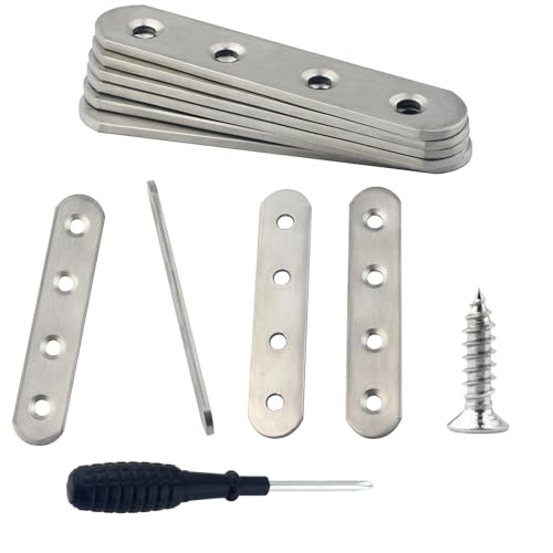 AOMIKITSTU Flachverbinder Edelstahl 10 Stück, 20*97mm Verbinder Metall, Flacheisen Gelocht, Verbindungsblech, Klappbare Verbinder, Verbindungsplatten, Flachverbinder mit Schrauben, Verbindungsplatte AOMIKITSTU Flachverbinder Edelstahl 10 Stück, 20*97mm Verbinder Metall, Flacheisen Gelocht, Verbindungsblech, Klappbare Verbinder, Verbindungsplatten, Flachverbinder mit Schrauben, Verbindungsplatte von AOMIKITSTU