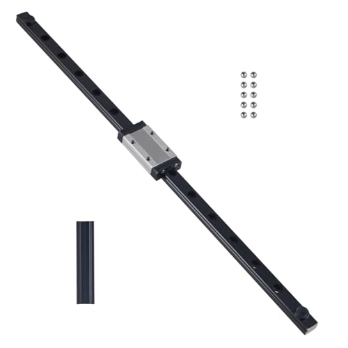 AOMIKITSTU Miniatur-Linearführungen, 1 Stück Schwarz Linearlagerschiene, MGN12-600mm Linearführung Linearschiene, mit 1 Stück MGN12H Lagerblöcken, Führungsschiene für Drehmaschinen und CNC-Maschinen von AOMIKITSTU