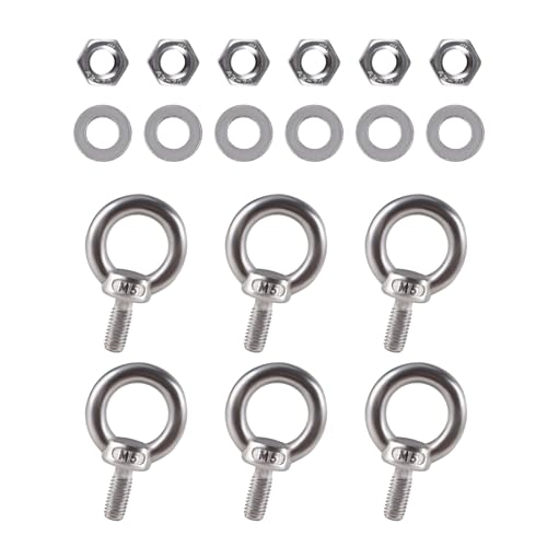 AOMIKITSTU Ringschraube 6 Stück, M5×10mm Augbolzen Ringbolzen, Geschlossene Ösenschraube, Ring Runde Augenschraube for Hängende Ornamente AOMIKITSTU Ringschraube 6 Stück, M5×10mm Augbolzen Ringbolzen, Geschlossene Ösenschraube, Ring Runde Augenschraube for Hängende Ornamente von AOMIKITSTU