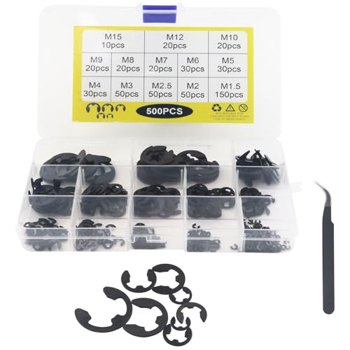 AOMIKITSTU Sprengring Set 500 Stück, M1.5-M15 E Clip Sicherungsring, Sicherungsring, Sägeringe Sicherungsringe, Sprengringe Set, Sprengringzange Außenringe, Federringe für Automobilanwendungen AOMIKITSTU Sprengring Set 500 Stück, M1.5-M15 E Clip Sicherungsring, Sicherungsring, Sägeringe Sicherungsringe, Sprengringe Set, Sprengringzange Außenringe, Federringe für Automobilanwendungen von AOMIKITSTU