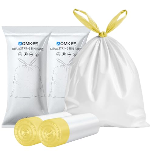 AOMKES Müllbeutel 15L mit Zugband Kleine Mülltüten Blickdicht Müllsäcke, 64 Stück Reißfest Weiß Abfallbeutel AOMKES Müllbeutel 15L mit Zugband Kleine Mülltüten Blickdicht Müllsäcke, 64 Stück Reißfest Weiß Abfallbeutel von AOMKES