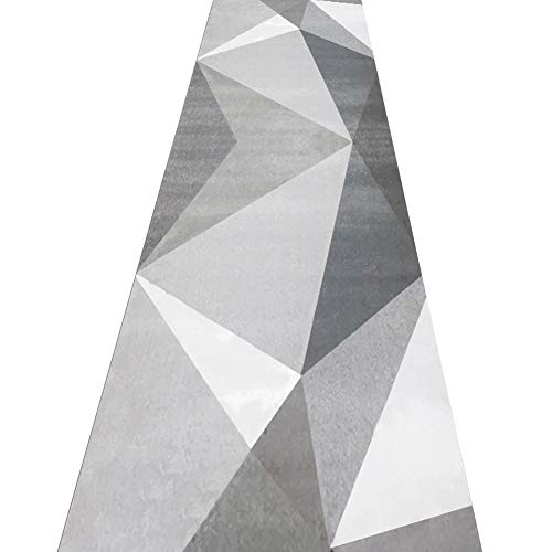 AOMRUN Teppichläufer Flur Küche Korridor Teppich Eingang Matte Mode Graues geometrisches Dreiecksmuster, Weich Komfortabel Leicht zu reinigen (Color : Multi-Colored, Size : 0.8x2.3m) von AOMRUN