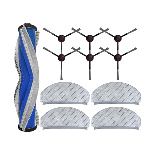 11 Stück Zubehör Ersatzteil für Ecovacs Deebot N20 Pro Plus Staubsauger, Ersatzteile für N20 Pro Plus Staubsauger, 1 Hauptbürste + 4 Wischtücher + 6 Seitenbürsten von AOMUWKE