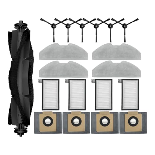 19 Stück Zubehörset für eufy X8 Pro Saugroboter,1 Walzenbürste, 6 Seitenbürsten, 4 waschbare Filter, 4 Staubbeutel und 4 Wischtücher, Ersatzteilset für eufy X8 Pro von AOMUWKE
