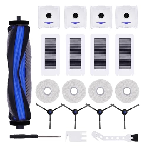 20 Stück Zubehör Ersatzteil für Ecovacs Deebot N30 Pro Staubsauger, Ersatzteile für N30 Pro Staubsauger, 1 Hauptbürste + 4 Filter + 4 Wischtücher + 4 Seitenbürsten + 4 Staubbeutel + 3 Werkzeuge von AOMUWKE
