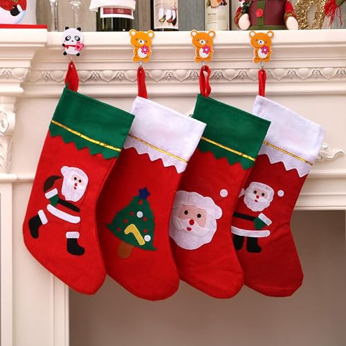 AOMiGT Nikolausstrumpf, 4er Set Weihnachtsstrumpf, Nikolausstiefel Deko, Nikolausstiefel zum Befüllen, Nikolaussocke Personalisiert für Kamin, Wand, Weihnachtsbaum, Treppe Weihnachtsdeko AOMiGT Nikolausstrumpf, 4er Set Weihnachtsstrumpf, Nikolausstiefel Deko, Nikolausstiefel zum Befüllen, Nikolaussocke Personalisiert für Kamin, Wand, Weihnachtsbaum, Treppe Weihnachtsdeko von AOMiGT
