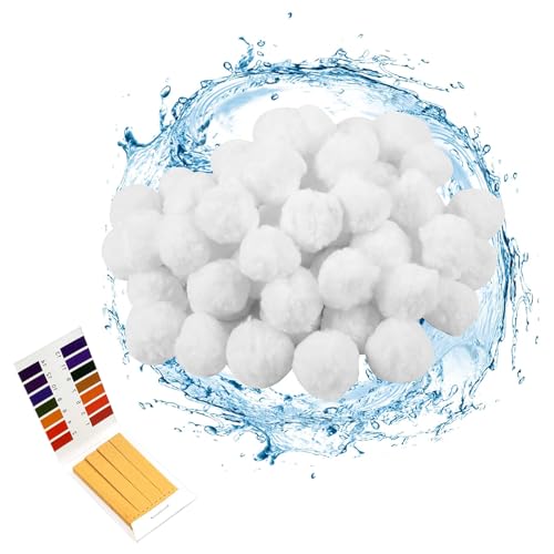 Filterballs für Sandfilteranlagen, 200g Pool Filterbälle, Mehrweg Filterballs mit PH -Testpapier, Wiederverwendbar Filterkugeln Pool, Filterbälle Filtermaterial Ersetzen für Filterpumpe Aquarium von AOMiGT