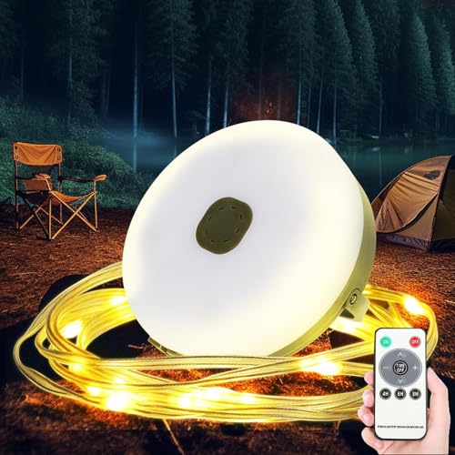 10M Camping Lichterkette Aufrollbar und Wasserdicht mit 8 Beleuchtungsmodi, USB Tragbare Wiederaufladbare LED Lichterkette, Vielseitige Campinglampe für Zelt Camping Hof Dekoration 10M Camping Lichterkette Aufrollbar und Wasserdicht mit 8 Beleuchtungsmodi, USB Tragbare Wiederaufladbare LED Lichterkette, Vielseitige Campinglampe für Zelt Camping Hof Dekoration von AONAT
