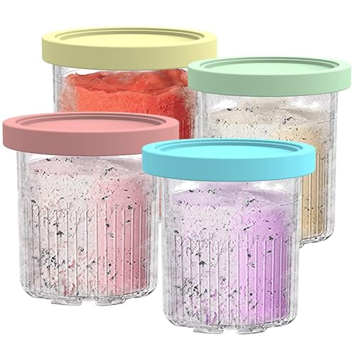 AONAT 4 Stück Creami Behälter für Ninja Creami, 680 ml Eisbehälter für Speiseeis, Eisbehälter Pints Zubehör, Mit Deckel, Mit Löffel, kompatibel mit NC500 und NC501 Serie, spülmaschinenfest AONAT 4 Stück Creami Behälter für Ninja Creami, 680 ml Eisbehälter für Speiseeis, Eisbehälter Pints Zubehör, Mit Deckel, Mit Löffel, kompatibel mit NC500 und NC501 Serie, spülmaschinenfest von AONAT