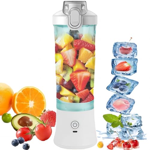 Blender, Mixer Smoothie Maker,Mini Stand Mixer,USB Portable Blender Electric 600 ml Bottle Waterproof,with 6 Blades Stainless Steel Starter,for Travel, Office & Sports von AONAT