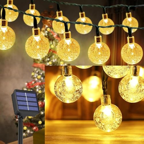 Solar Lichterkette Aussen 5M 50 LED,IP65 Wasserdicht Kugel Lichterkette Außen Solar mit 8 Modi,Warmweiß Gartenlichter für Balkon,Terrasse,Hochzeit, Weihnachten Solar Lichterkette Aussen 5M 50 LED,IP65 Wasserdicht Kugel Lichterkette Außen Solar mit 8 Modi,Warmweiß Gartenlichter für Balkon,Terrasse,Hochzeit, Weihnachten von AONAT