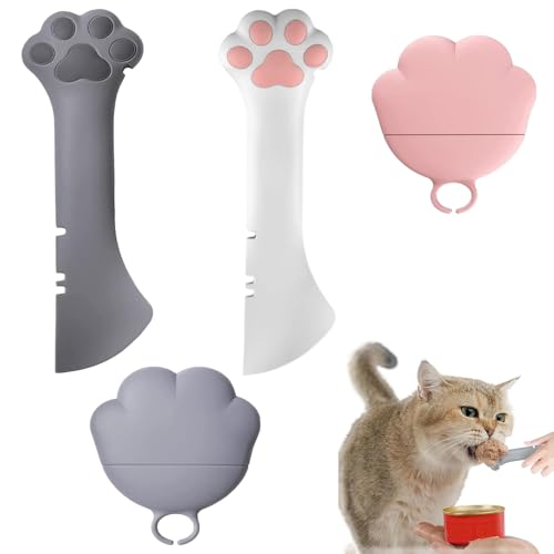 2 Stück Katzenfutter Löffel Mit Dosendeckel,Katzenlöffel,Dosendeckel Katzenfutter,Katzenfutter Deckel,Bpa-Freie Silikonhülle Für Tiernassfutter,Für Haustiere Katzen Hund Tiernassfutter Futterdose von AONAYO