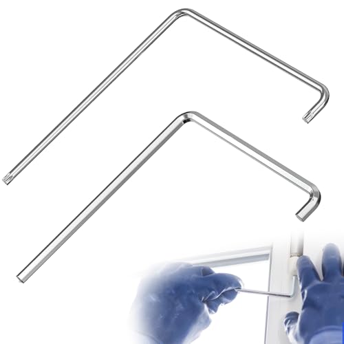 2-Teiliges Set Fenster Einstellwerkzeug Set,4mm Gebogener SechskantschlüSsel Und Torx Tx15 Torx,20×100×120mm Silber,Geeignet Zum Einstellen Von Fenstern Und BalkontüR von AONAYO