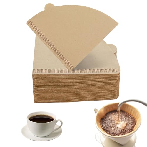 200 Blatt Kaffeefilter,KegelföRmig V60 Filter,Kann Auf Kaffeefilter GrößE 2 Angewendet Werden,Kaffeepapierfilter Braun,Home-Office-Filtertasse,Handfilter-KaffeezubehöR von AONAYO