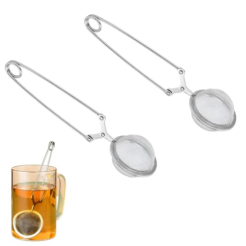 2er-Pack Teeei,Edelstahl Teeei FüR Losen Tee,Tee Ei Filter,Edelstahlkugel Teezange,Tee-Ei,Teesieb FüR Losen Tee,Teaballs,Filterclip FüR Teeliebhaber (4,5×16cm),Geeignet FüR Zuhause Und BüRo von AONAYO
