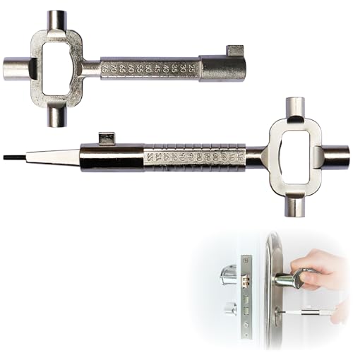 2er-Pack Universal ArchitektenschlüSsel,Lang Und Kurz BauschlüSsel,Zinkdruckguss Bauknochen,Mit Messskala,Passend FüR BauschlüSsel,UniversalschlüSsel FüR ZimmertüRen,TüRöFfnungswerkzeug. von AONAYO