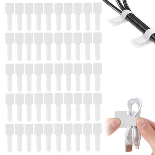 50-Teiliges Set Pulte Kabelhalter,Kabelhalter Schreibtisch,Selbstklebend Kabelclips,Pulte Kabelklemmen Selbstklebend,Kabel Clips,FüR Tv-Kabelbefestigungen,Farblichter,Weiß,Klein von AONAYO