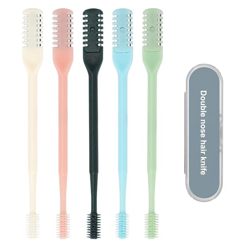 5er-Pack Nasenhaartrimmer Herren,2-In-1 Nasenhaartrimmer Frauen,Doppelseitig Nasenhaarentferner,Tragbar Nasentrimmer,Universell Nasenhaare Entfernen,360° Nasenhaarrasierer,Abwaschbar von AONAYO