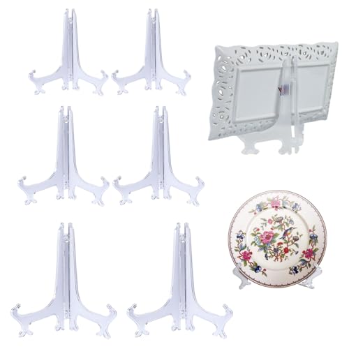 6 StüCk TellerstäNder Acryl,3 GrößEn TellerstäNder(10cm,15cm,20cm),Transparent Tellerhalter,Faltbar Tellerhalter StäNder,Passend FüRkartenstäNder,Plate Holder,Teller StäNder,BilderstäNder Usw von AONAYO