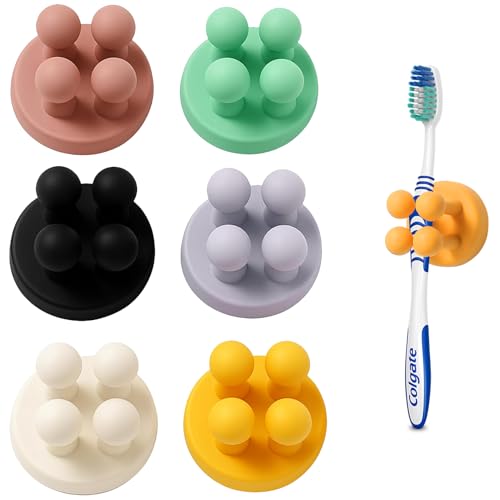 6 Stück Zahnbürstenhalter,Zahnbürstenhalter Wand,Zahnbürsten Halter,Silikon Zahnbürstenhalter,Multifunktions-Haken Ohne Bohren,Selbstklebend Badezimmer Rasierhalter Dusche,Für Wand Oder Glas 6 Stück Zahnbürstenhalter,Zahnbürstenhalter Wand,Zahnbürsten Halter,Silikon Zahnbürstenhalter,Multifunktions-Haken Ohne Bohren,Selbstklebend Badezimmer Rasierhalter Dusche,Für Wand Oder Glas von AONAYO