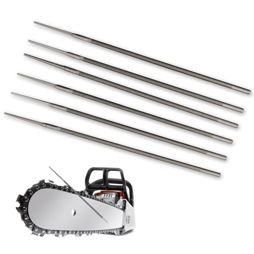 6er-Pack 4,8 Mm Feile FüR KettensäGe,Kohlenstoffstahl Rundfeile KettensäGe,Feile FüR KettensäGe 3/8,Geeignet Zum Reparieren Und SchäRfen Von SäGeketten RasenmäHer-KettensäGeketten-SchäRfwerkzeuge von AONAYO