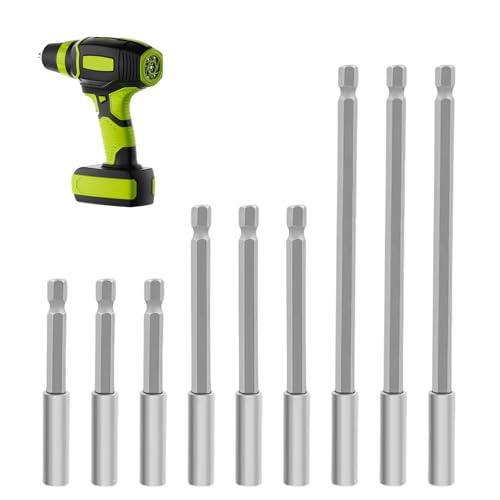 9-Teilig Magnetisch Bit VerläNgerung,Bithalter,Bithalter Lang,BohrerverläNgerung,BitverläNgerung 6/10/15cm,BitverläNgerungen Passend FüR Akkuschrauber,Bohrmaschine Etc. von AONAYO