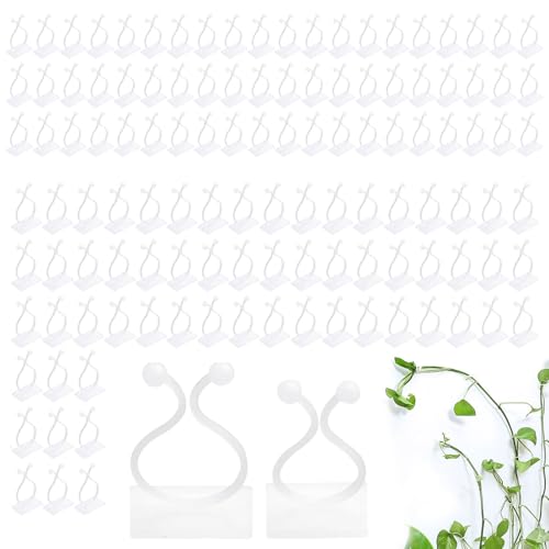 AONAYO 120 StüCk Pflanzenclips,2 GrößEn Weiß Pflanzenclips Wand,Pflanzenhalter Wand Passend FüR Efeutute,Kletterpflanzen Pflanzen Wandhalterung,Kabel,Ladekabel-Organizer von AONAYO