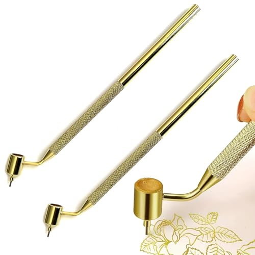 AONAYO 2 Stück Fluid Writer Pen,0,5mm/0,7mm Messing Tragbares Zeichenwerkzeug,Fineliner Malstift Künstler Student Skizze Fine Line,Für Kratzer Felsflecken Autolack Reparatur von AONAYO