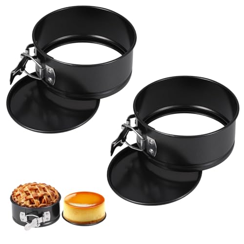 AONAYO 2er-Pack Kleine Kuchenform,11cm Kuchenform Klein,Springform Klein Backblech,Kohlenstoffstahl Mini,Antihaftboden,Schwarz Mit Flachem Boden Mini Backform Geeignet Zum Backen Von Kuchen AONAYO 2er-Pack Kleine Kuchenform,11cm Kuchenform Klein,Springform Klein Backblech,Kohlenstoffstahl Mini,Antihaftboden,Schwarz Mit Flachem Boden Mini Backform Geeignet Zum Backen Von Kuchen von AONAYO