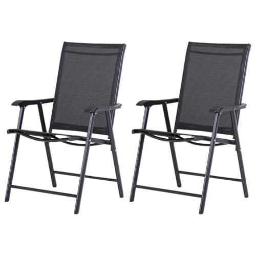 AONEGOLD Campingstühle 2er Set Klappstuhl mit Armlehnen, Angelstuhl aus Metall Schwarz 58x64x94cm, ideal für Outdoor & Freizeit AONEGOLD Campingstühle 2er Set Klappstuhl mit Armlehnen, Angelstuhl aus Metall Schwarz 58x64x94cm, ideal für Outdoor & Freizeit von AONEGOLD