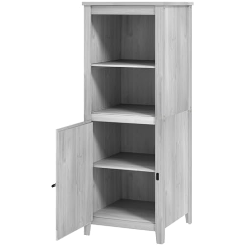 AONEGOLD Gartenschrank Holz, Geräteschuppen wetterfest 60x60x160cm, Gerätehaus mit Tür, höhenverstellbar Ablagen, Abschließbar Geräteschrank, Gartenschuppen für Garten, Terrasse, Hinterhof, Hellgrau von AONEGOLD