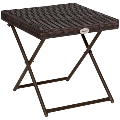 AONEGOLD Gartentisch Beistelltisch Blumenständer klappbar 40x40x40 cm Polyrattan Metall Braun für Gartenmöbel & Terrasse AONEGOLD Gartentisch Beistelltisch Blumenständer klappbar 40x40x40 cm Polyrattan Metall Braun für Gartenmöbel & Terrasse von AONEGOLD