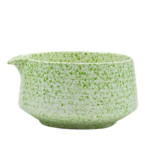 AONEGOLD Keramik Matcha Schale Handgefertigt Matcha-Schüssel Tasse mit Ausgießer Traditionelle Matcha-Mischschüssel Chawan-Teeschale aus Porzellan Schale Geschenk für Matcha Liebhaber,Grün von AONEGOLD