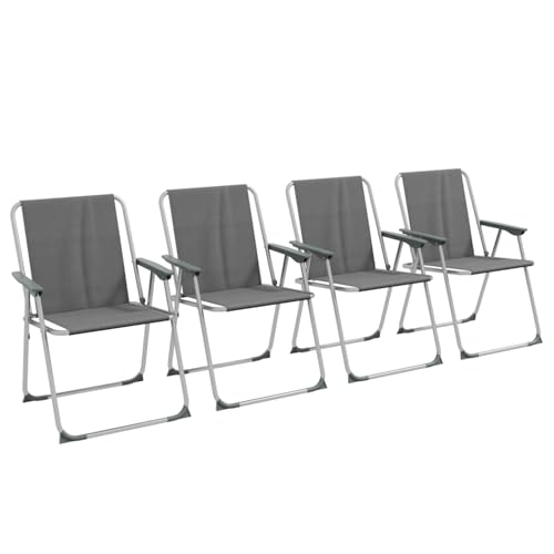 AONEGOLD Klappstuhl 4er Set klappbar Gartenstuhl mit Rückenlehne Armlehne Campingstuhl für Garten Balkon Oxford Grau 53 x 54 x 76 cm AONEGOLD Klappstuhl 4er Set klappbar Gartenstuhl mit Rückenlehne Armlehne Campingstuhl für Garten Balkon Oxford Grau 53 x 54 x 76 cm von AONEGOLD