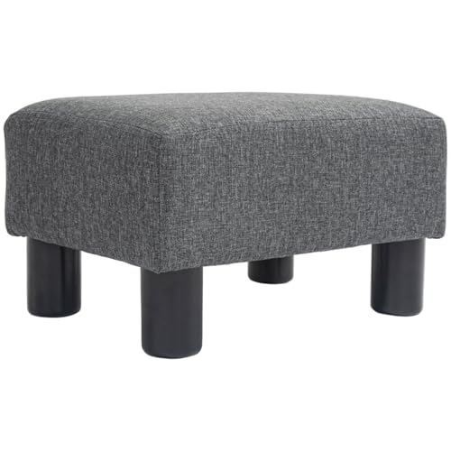 AONEGOLD Sitzhocker Hocker mit Leinenoptik Moderner Fußhocker Polsterhocker Ottomane für Schlafzimmer, Wohnzimmer, Dunkelgrau von AONEGOLD