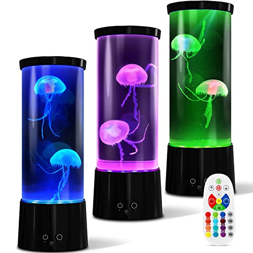 AONESY LED Quallen Lampe 17 Farben, Lavalampe Aquarium Auallen Jellyfish Lampe Kinder,Lavalampe Aquarium Deko Stimmungslicht mit Fernsteuerung von AONESY