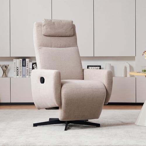 AONETIGER 022 Bequemer Relaxsessel mit Liegefunktion – Chenille Fernsehsessel mit Fußstütze, drehbarer Stillsessel und Loungesessel für Wohnzimme (Grey + Chenille + Foam,Grey + Chenille + Foam) von AONETIGER
