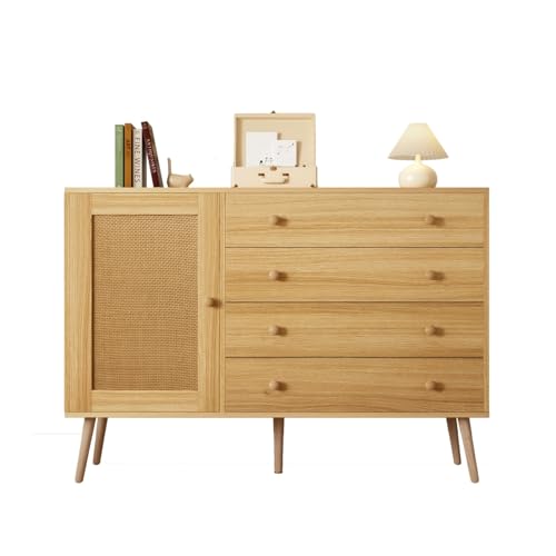 AONETIGER 120 cm Holzseitenschrank mit 4 Schubladen und 1 Schranktür von AONETIGER