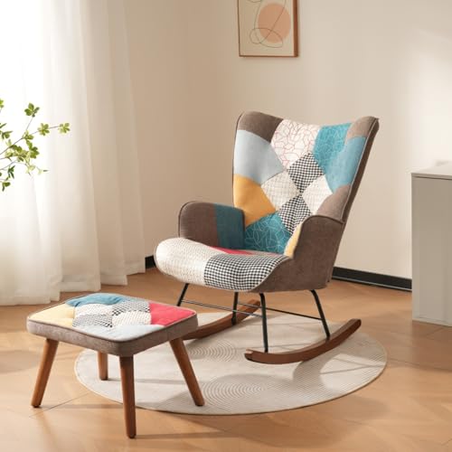 AONETIGER Loungesessel mit Fußstütze, Rückenlehne 5-stufig verstellbar, neigbar, Stuhl mit seitlicher Ablage (Colorful + Foam-1) von AONETIGER