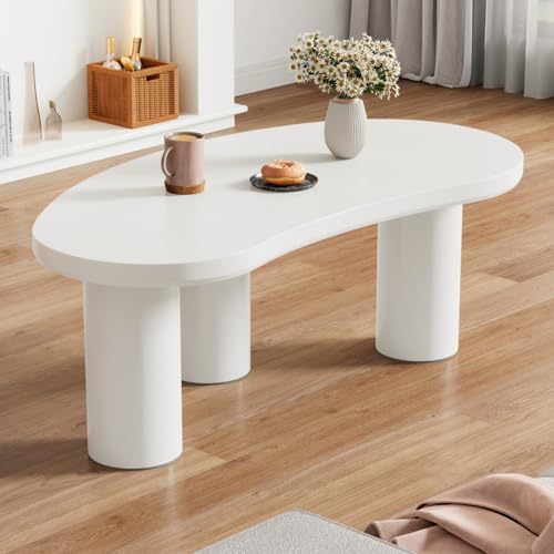 AONETIGER Moderner, unregelmäßiger Halbmond-Couchtisch, 107cm Länge, 57cm Breite, 40.5cm Höhe, MDF-Tischplatte und PVC-Beine, mit Filzunterlage,Unregelmäßiger Couchtisch AONETIGER Moderner, unregelmäßiger Halbmond-Couchtisch, 107cm Länge, 57cm Breite, 40.5cm Höhe, MDF-Tischplatte und PVC-Beine, mit Filzunterlage,Unregelmäßiger Couchtisch von AONETIGER